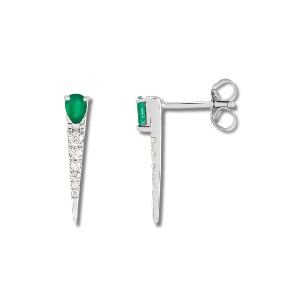 Diamond and Emerald Spike Earrings