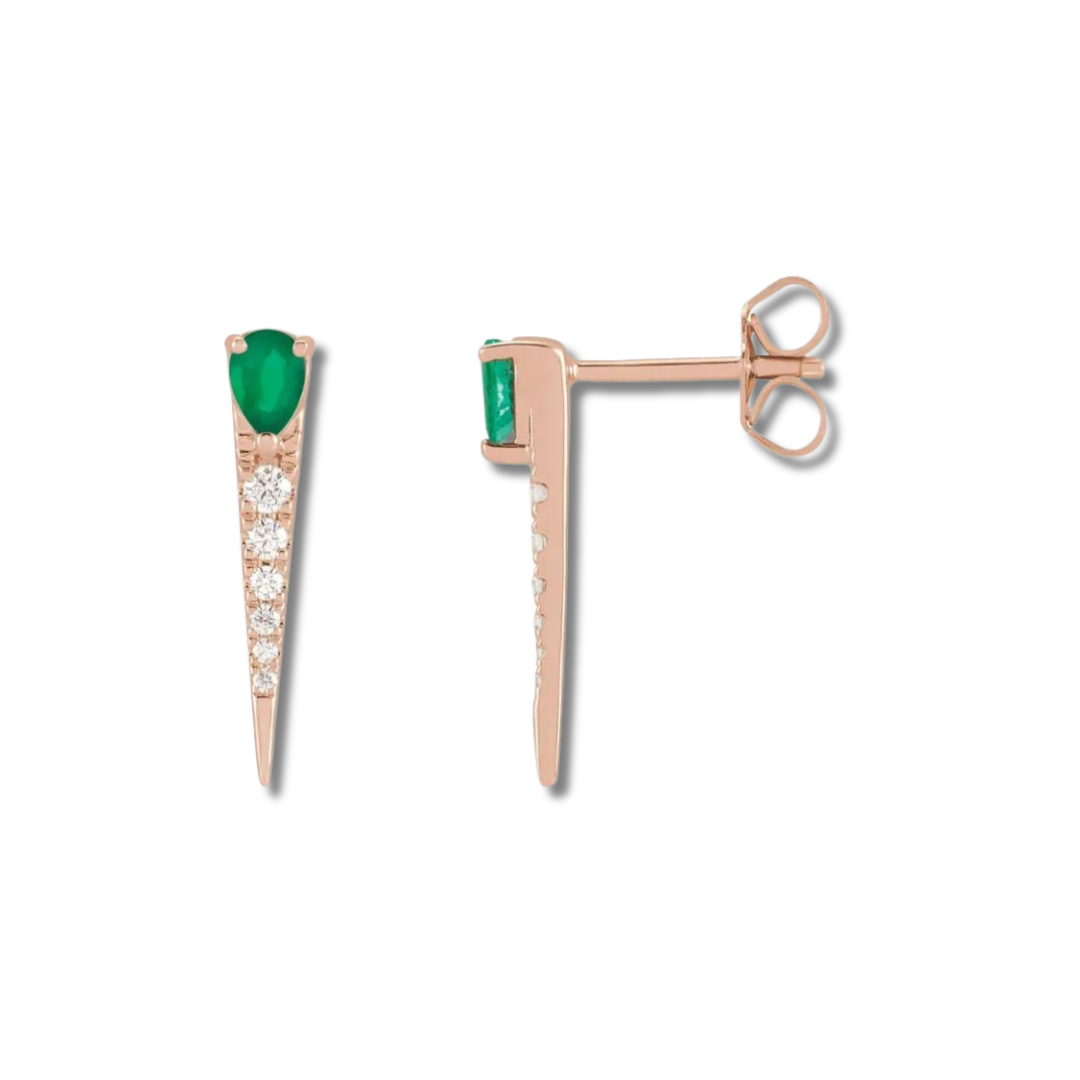 Diamond and Emerald Spike Earrings