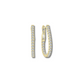 Diamond Pear Shaped Hoop Earrings 3/4"