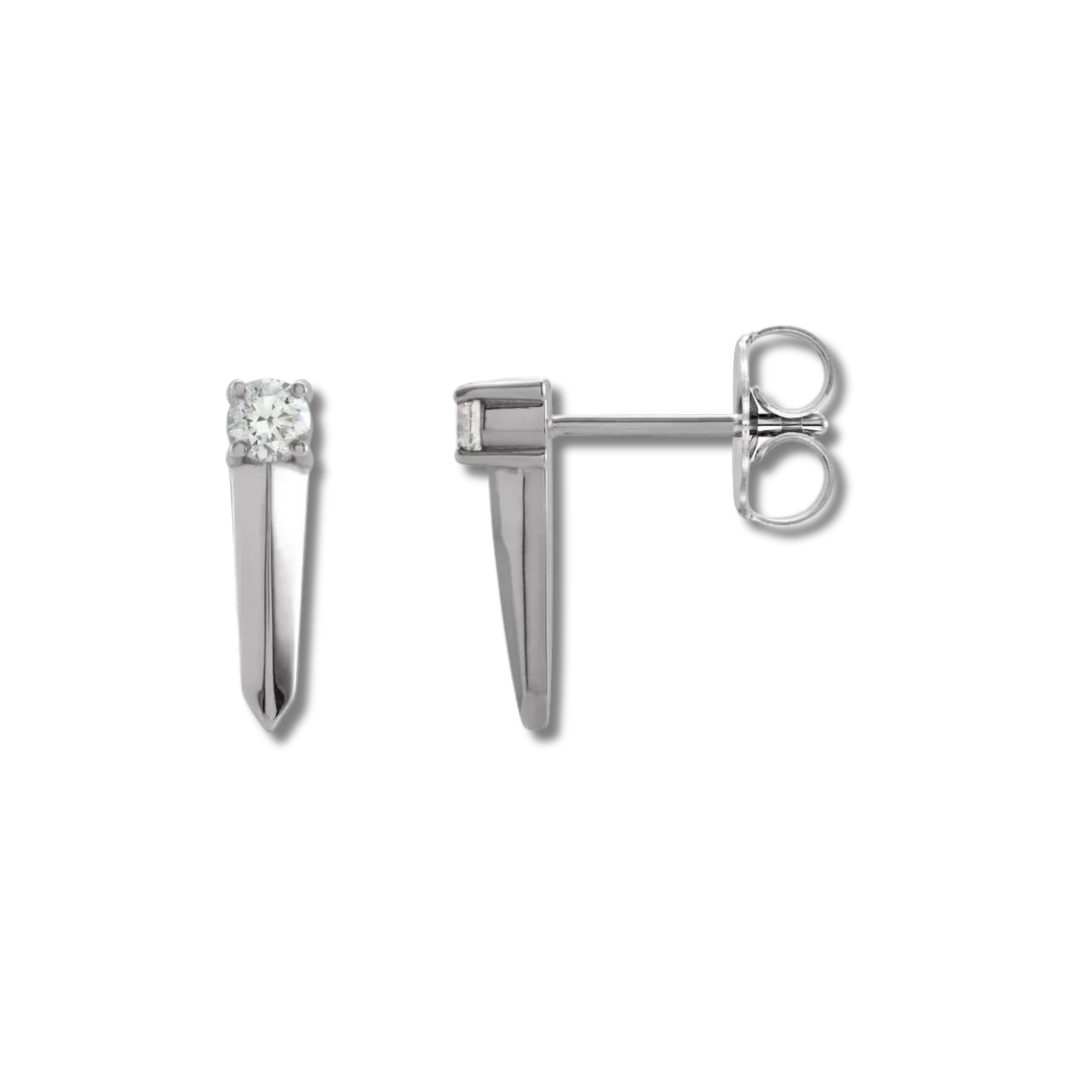 Diamond Knife Edge Bar Earrings