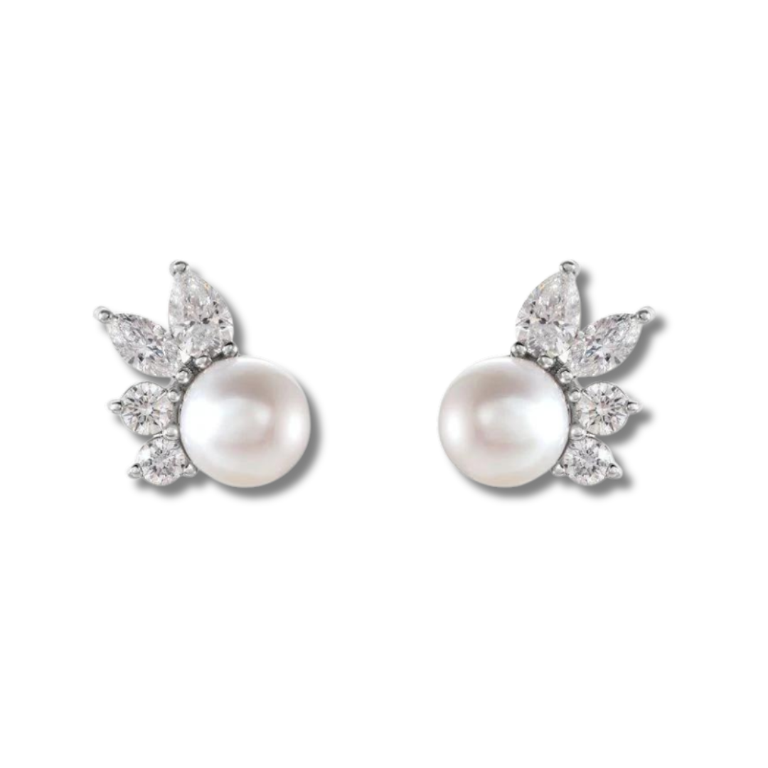 Akoya Pearl and Diamond Earrings