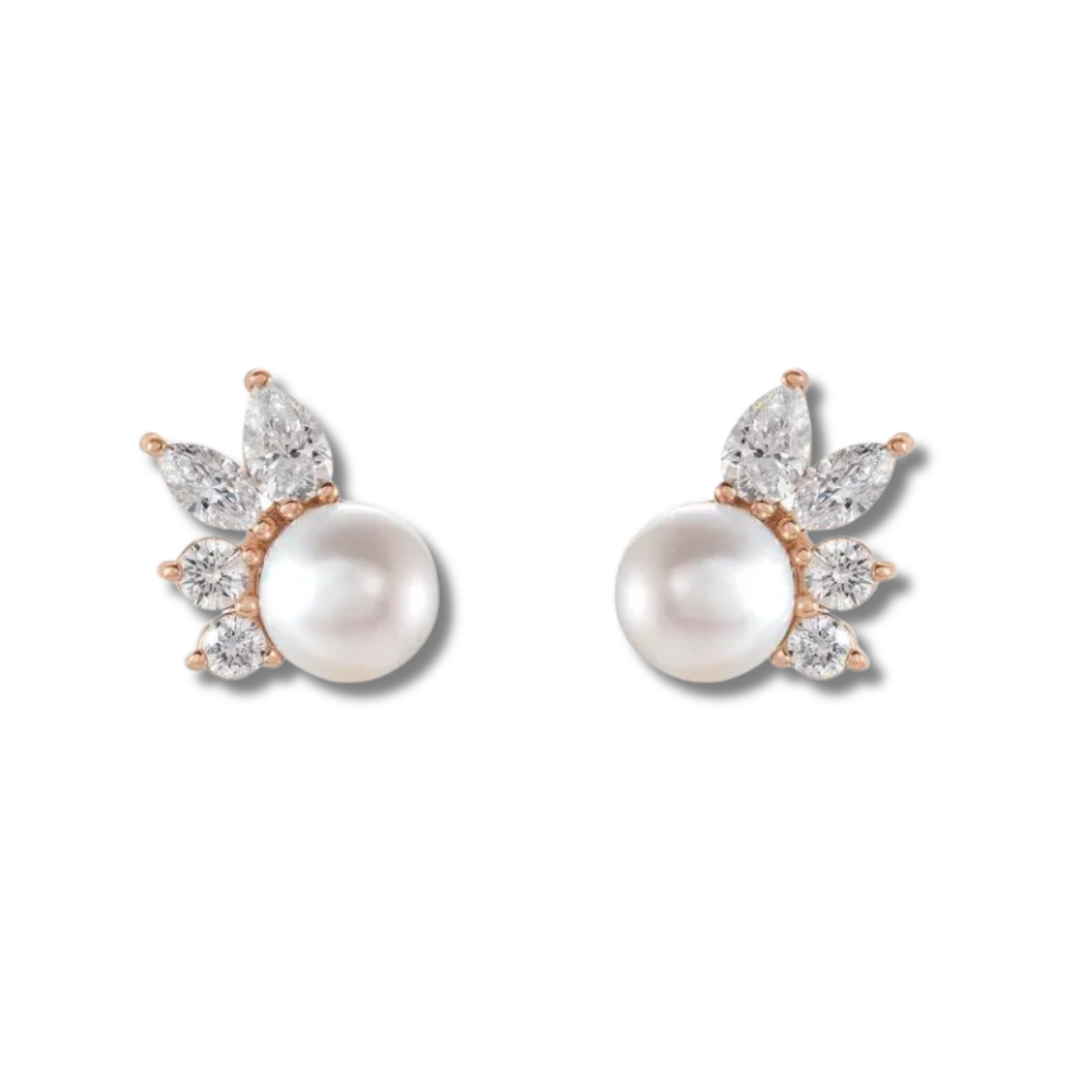 Akoya Pearl and Diamond Earrings