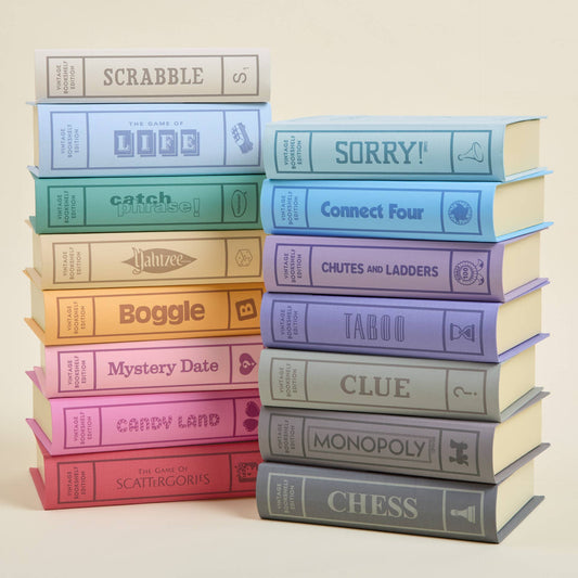 15-Pack Vintage Bookshelf Assortment of Classic Board Games