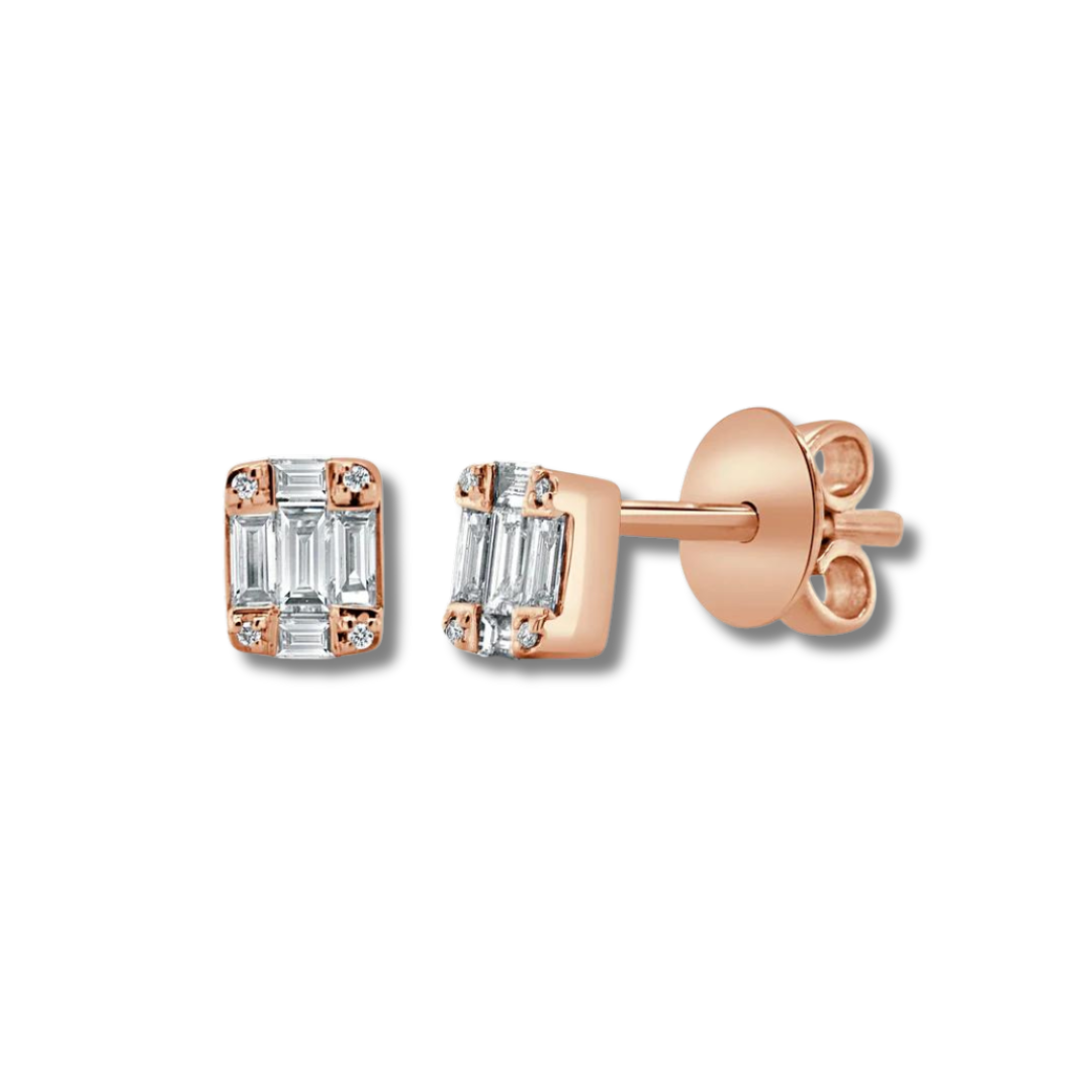 Baguette Diamond Studs