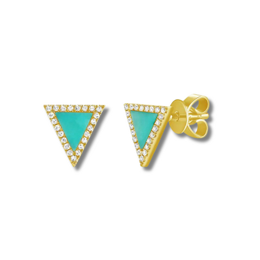 Turquoise Triangle Earrings