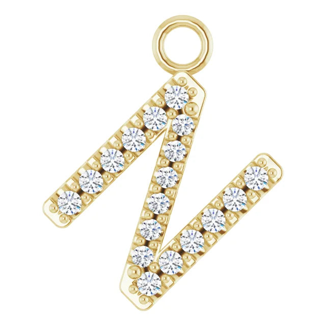 Diamond Inital Charm