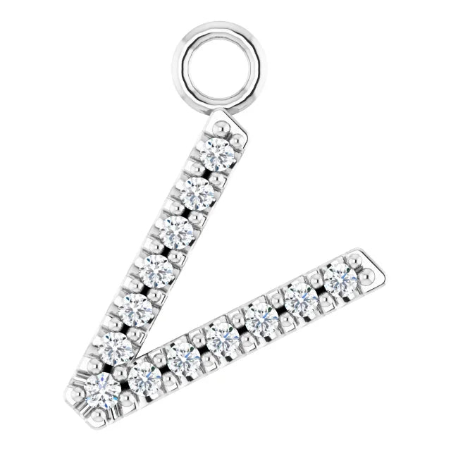 Diamond Inital Charm