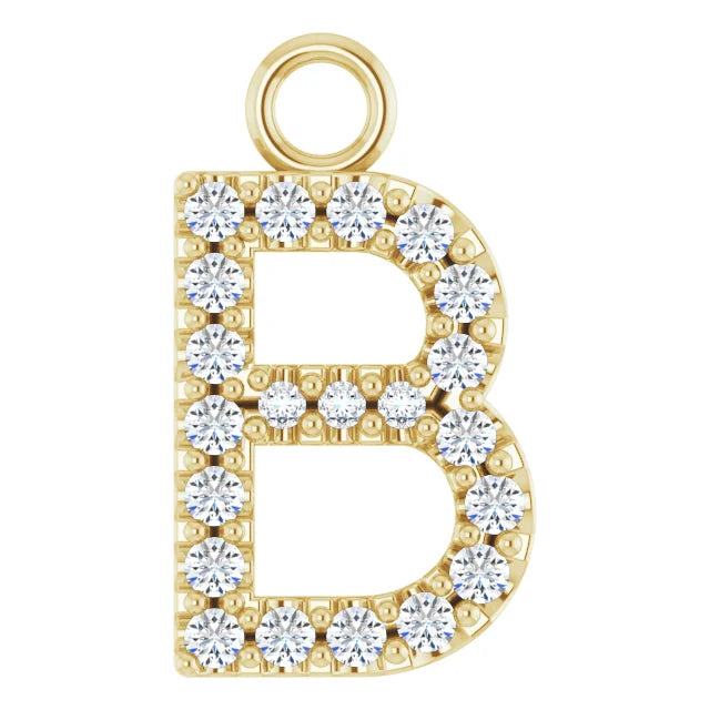 Diamond Inital Charm