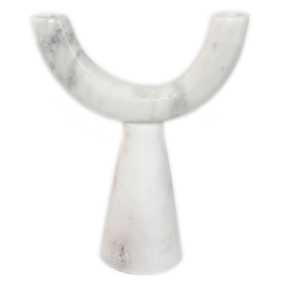 White Marble Pillar Candle Holder