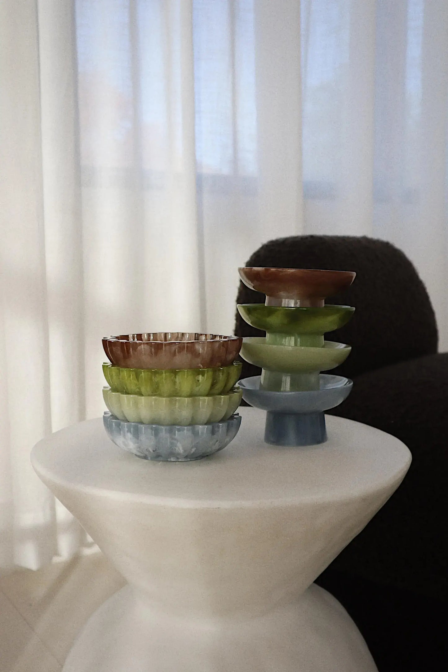 Pia | Resin Pedestal Bowl – Handmade Functional Decor