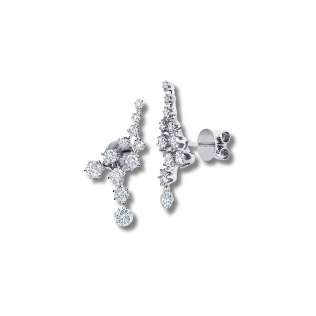 Floating Diamond Ear Climbers