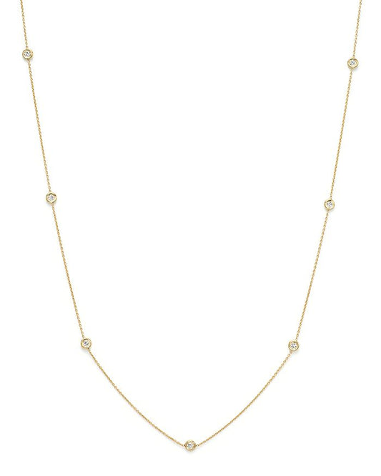 0.51cttw Diamond Station Necklace