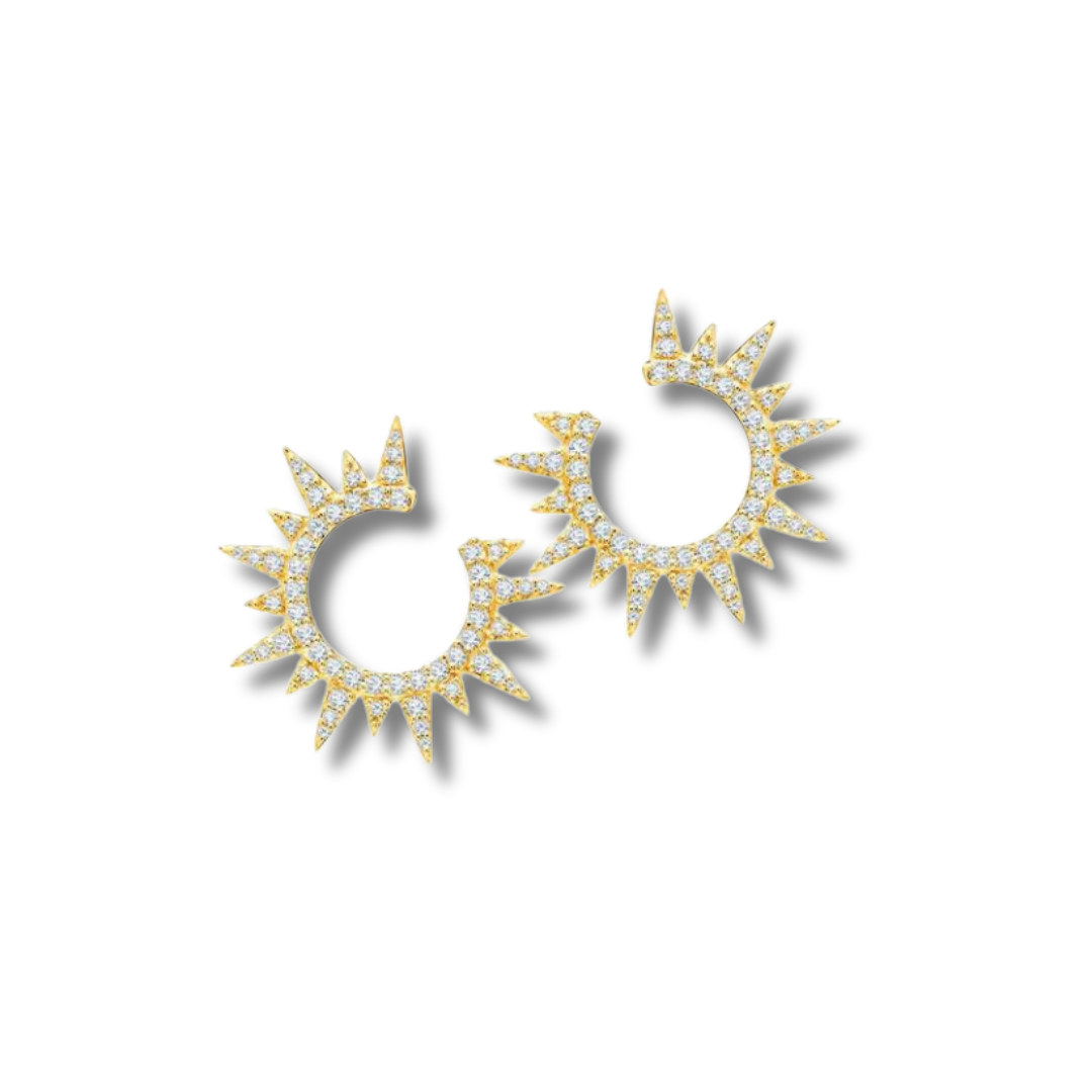 Diamond Sunburst Earrings