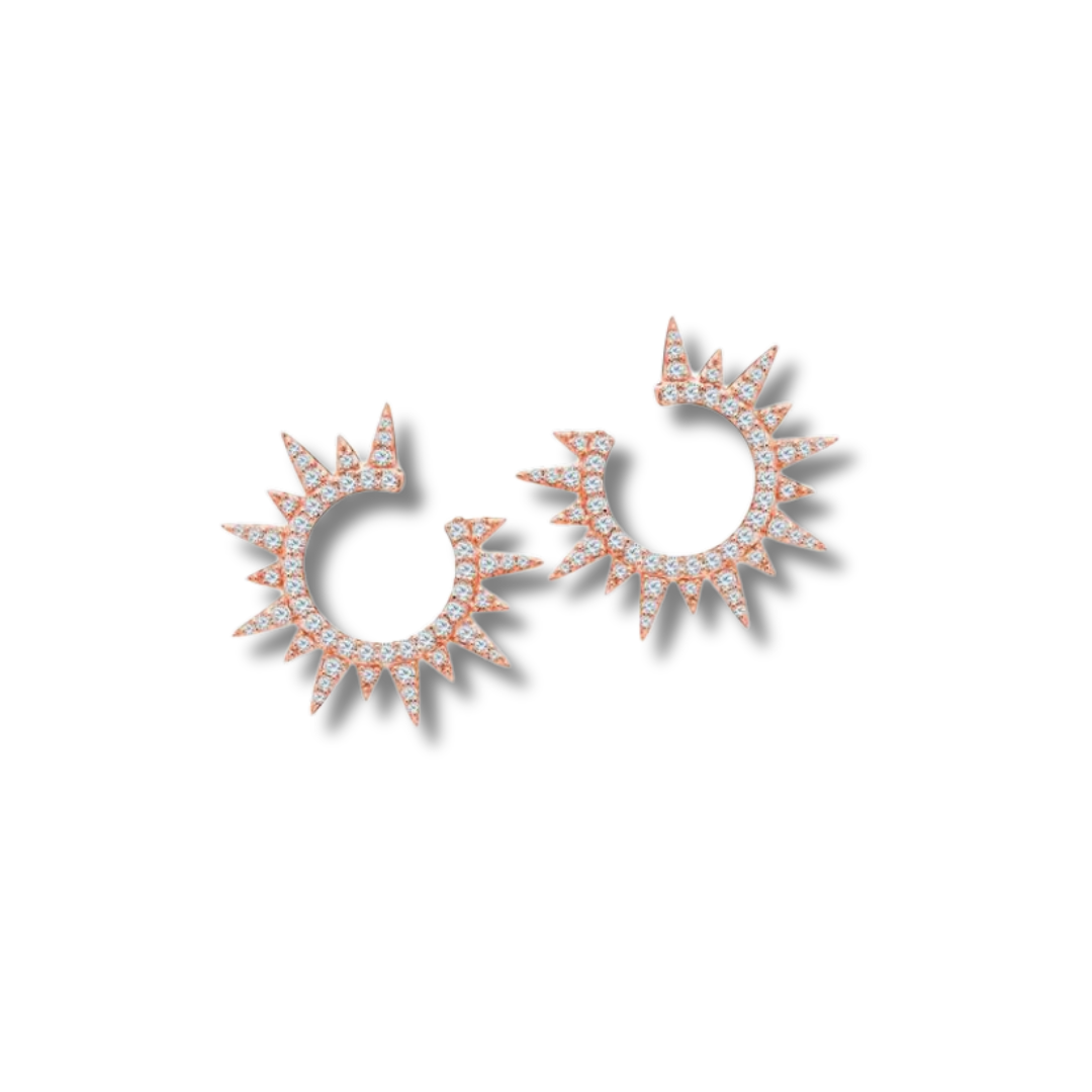 Diamond Sunburst Earrings