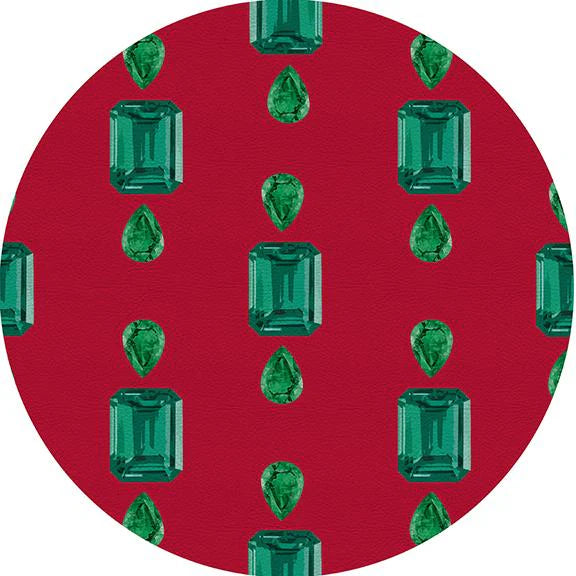 Gem Emeralds Red Round Pebble Placemat (s/4)