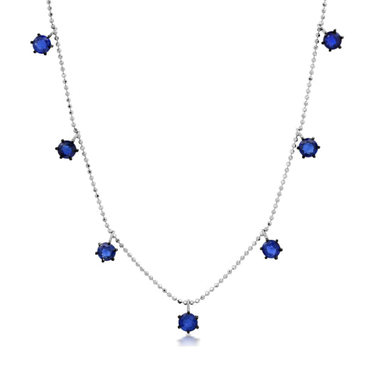 Blue Sapphire Floating Necklace
