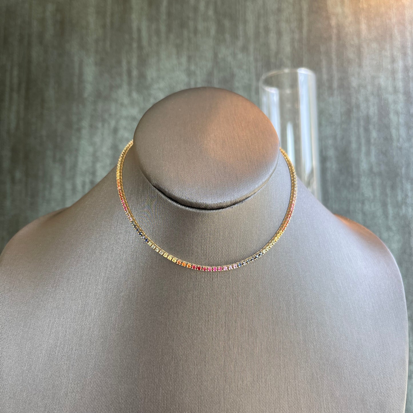 Rainbow Sapphire Necklace 16"