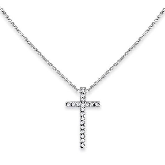 Thin Diamond Cross Necklace