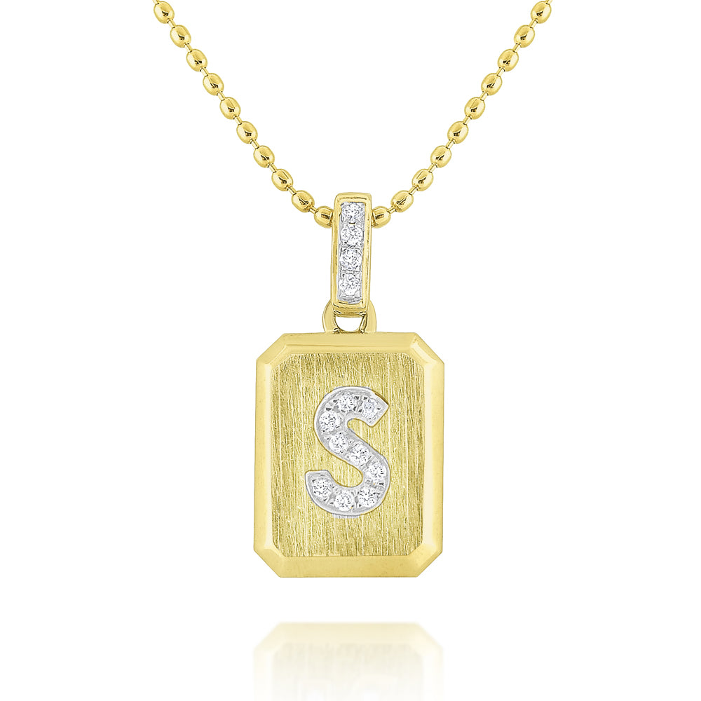 Matte Rectangle Initial Pendant