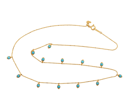 Turquoise and Gold Drop Necklace