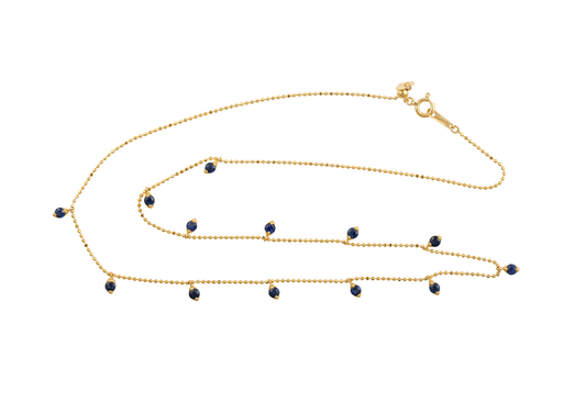 Blue Sapphire Drop Necklace