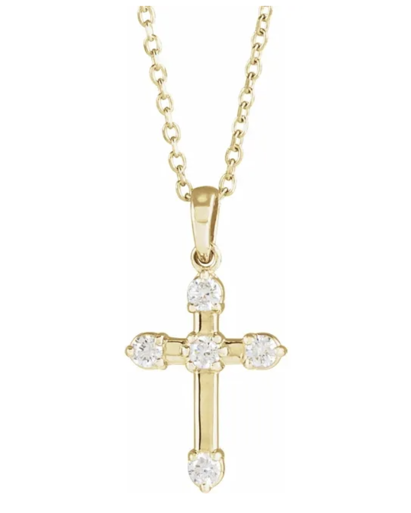 Five Stone Cross Necklace