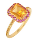 Citrine and Pink Sapphire Cocktail Ring