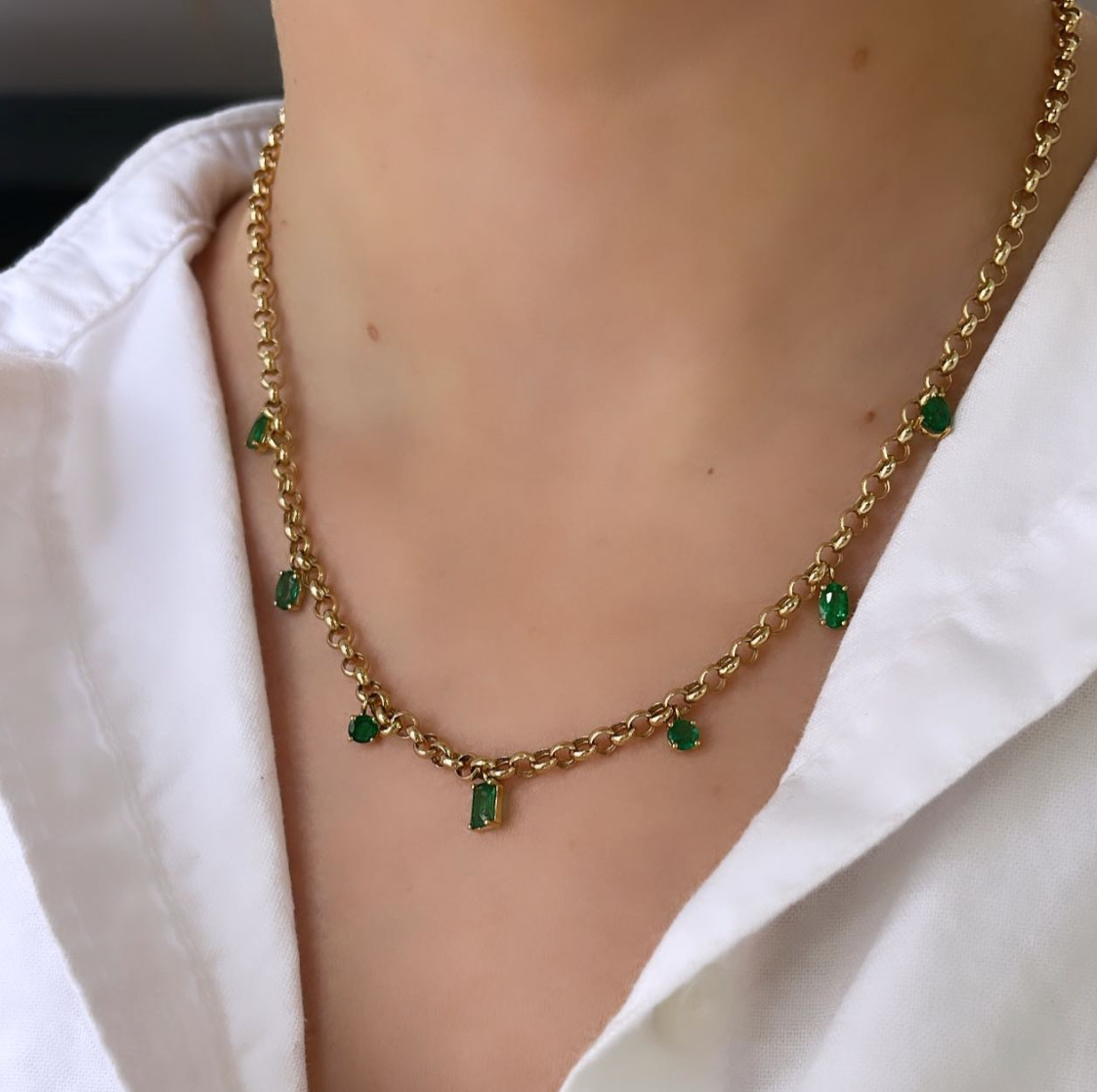 Fancy Shape Link Necklace