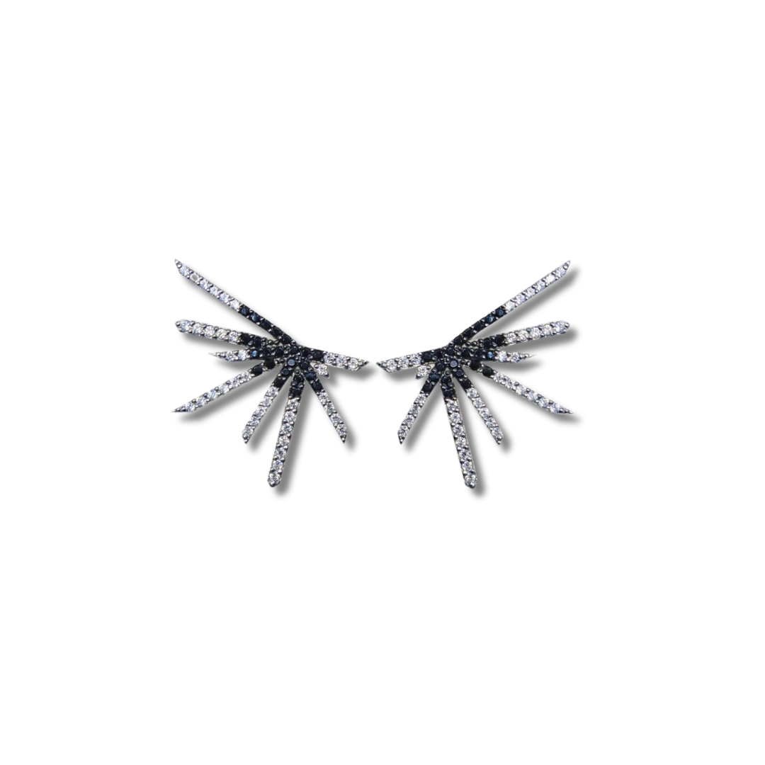 Black and White Supernova Medium Earring