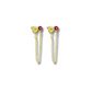 Ruby Stud with Bead Chain Earrings