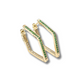 Geometric Emerald and Diamond Hoops