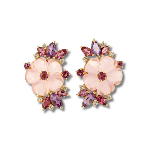 Pink Hibiscus Studs