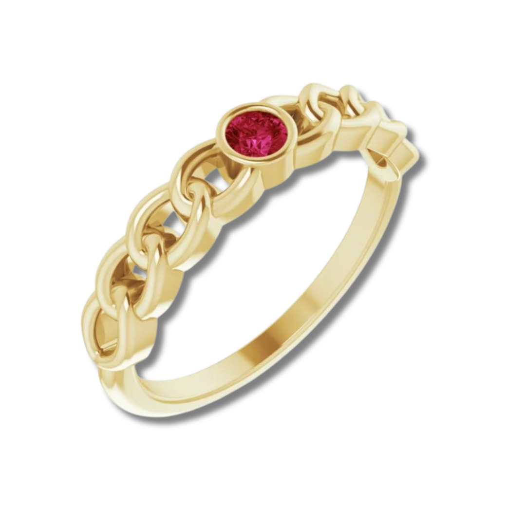 Ruby Curb Link Ring