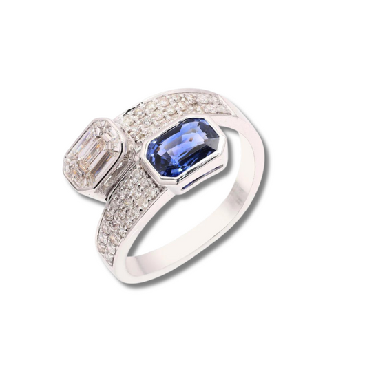 Sapphire and Diamond Wrap Ring