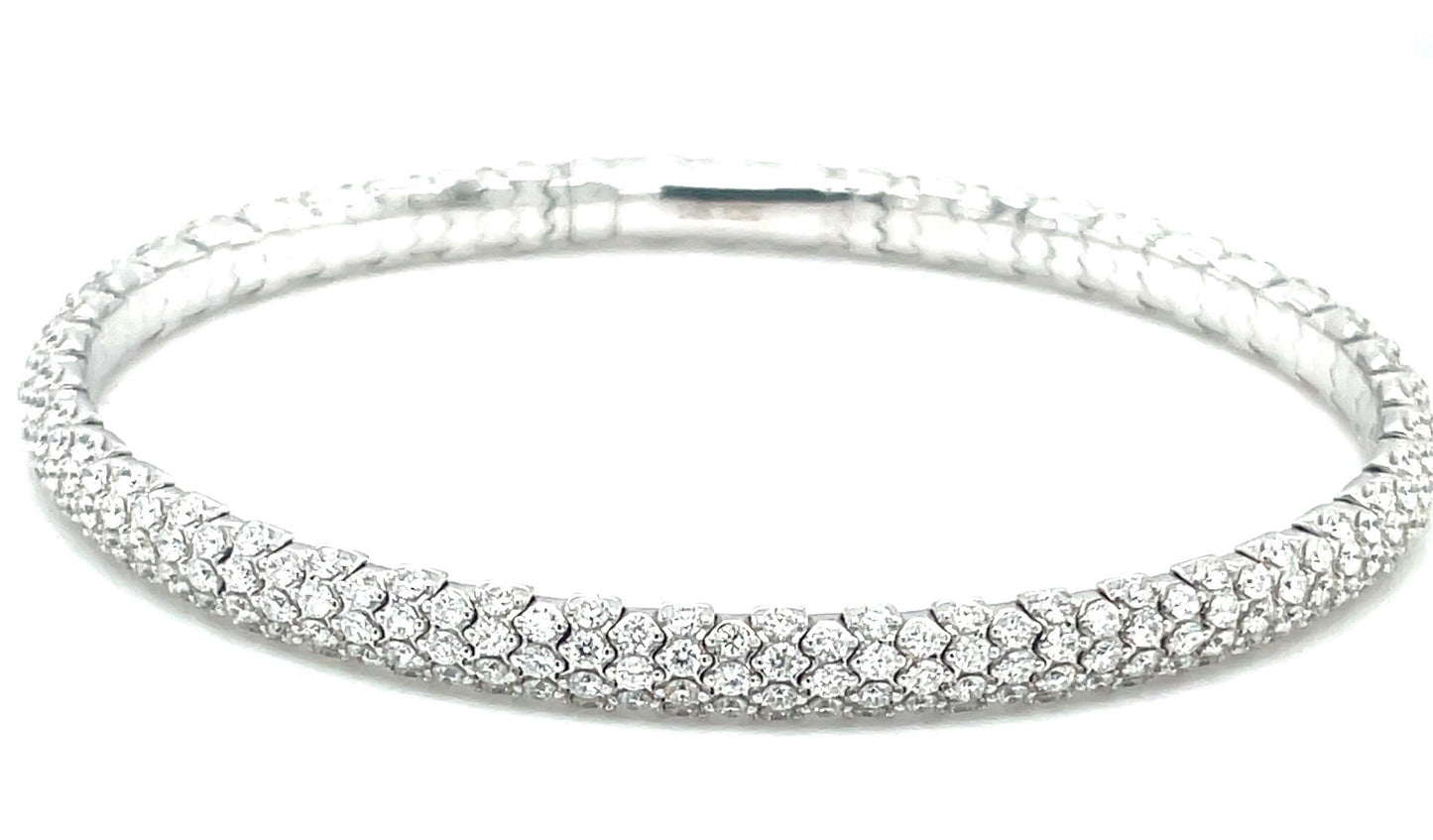 Flexi 4 Row Pave Diamond Bracelet