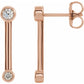 Bezel Set Bar Earring