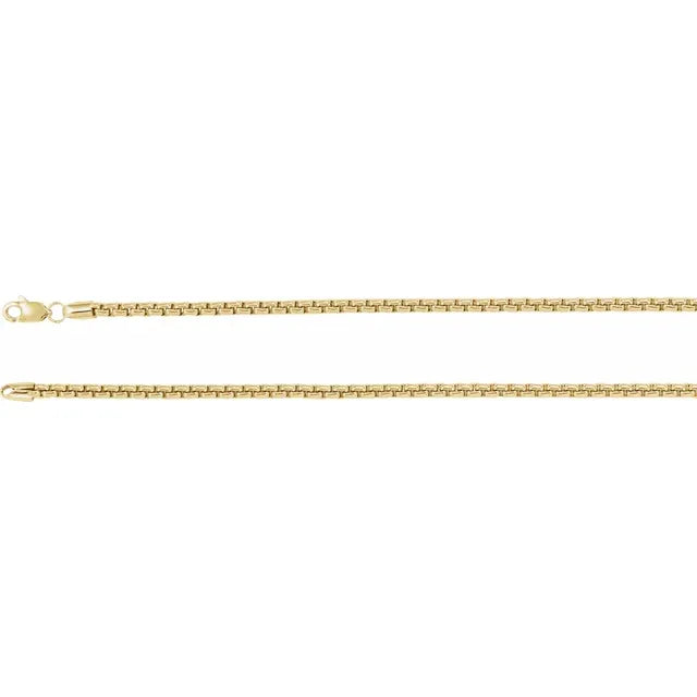 Yellow Gold Rounded Box Chain Bracelet
