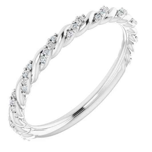 Pave Twisted Wedding Band