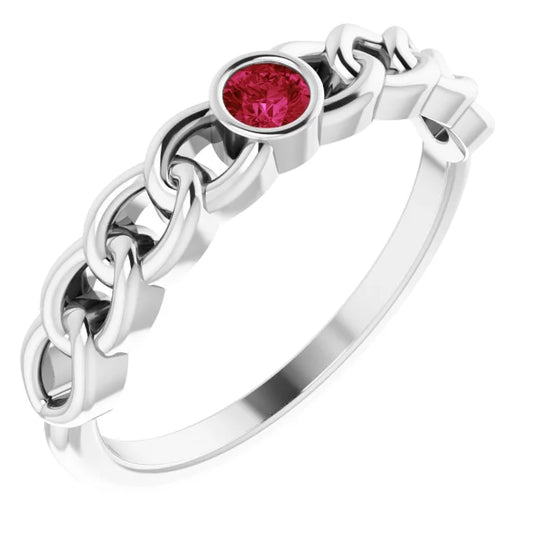 Ruby Curb Link Ring