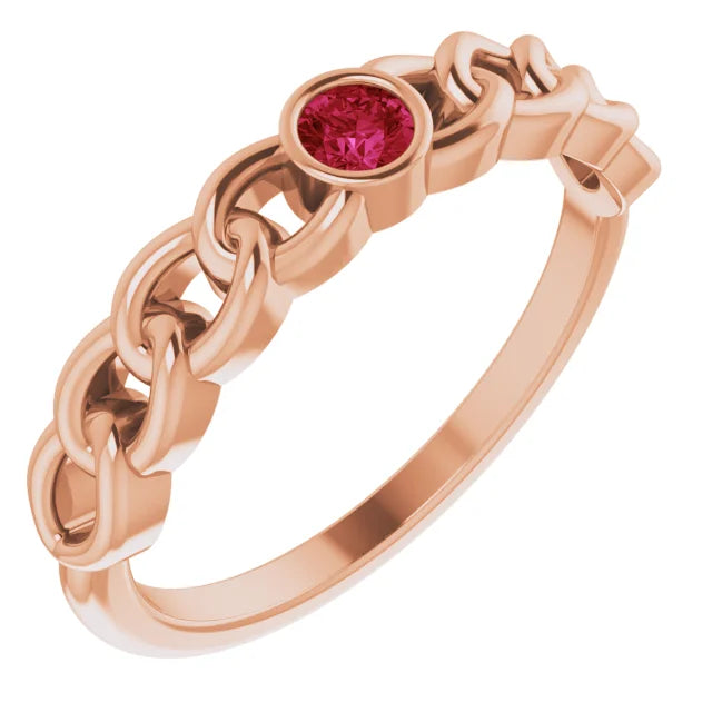 Ruby Curb Link Ring