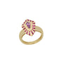 Twist Pink Sapphire Shield Ring