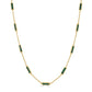 Yellow Gold & Malachite Station Bar Necklace