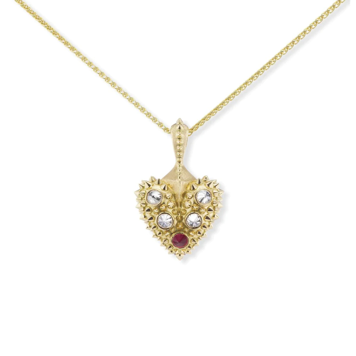 Pierce Your Heart Diamond and Ruby Necklace