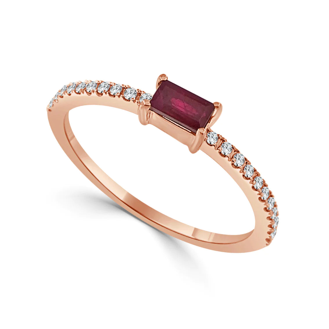 Ruby Baguette Stacking Ring