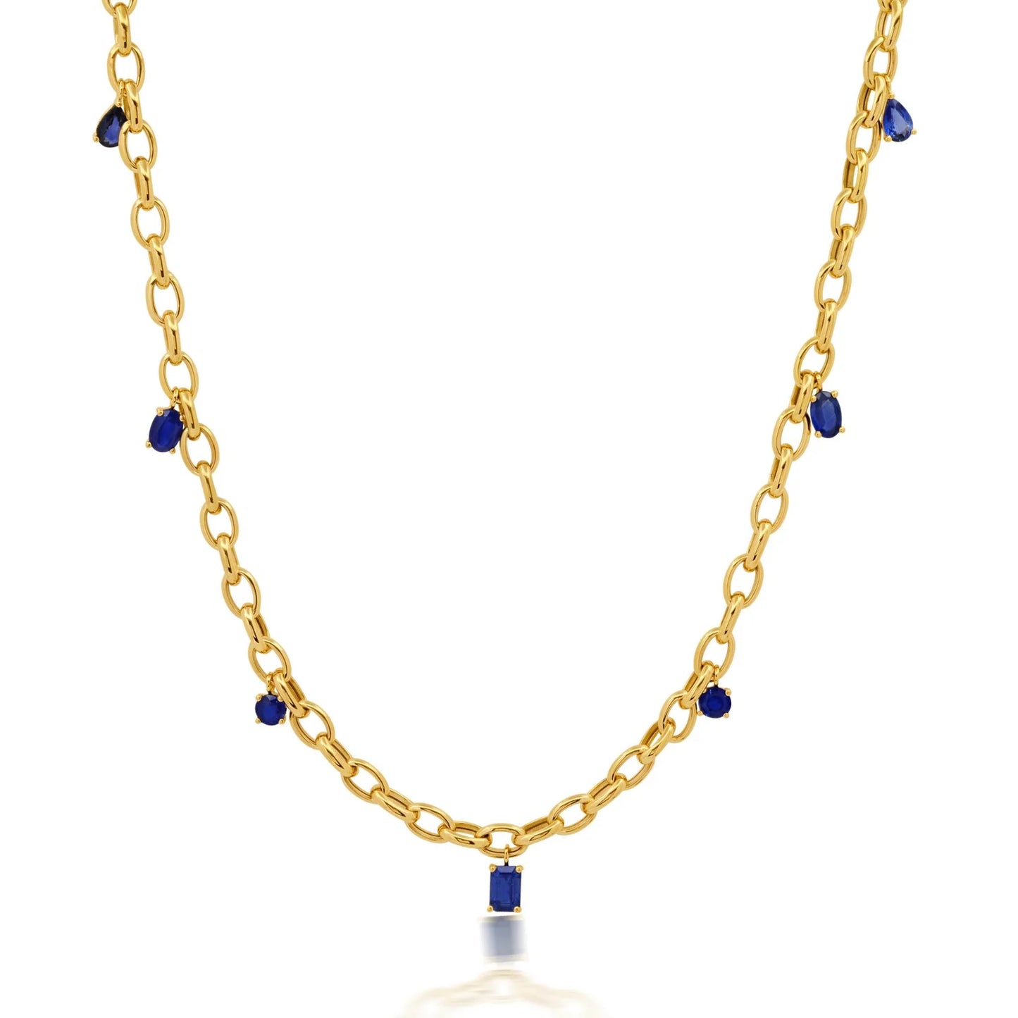 Blue Sapphire Link Necklace