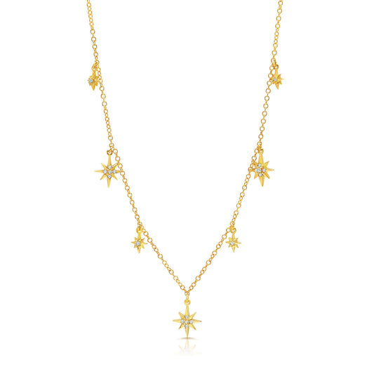 Seven Starburst Drop Necklace