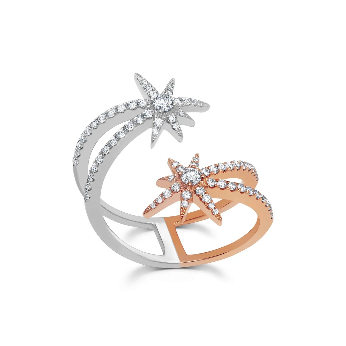 Two Tone Shooting Star Bypass Ring