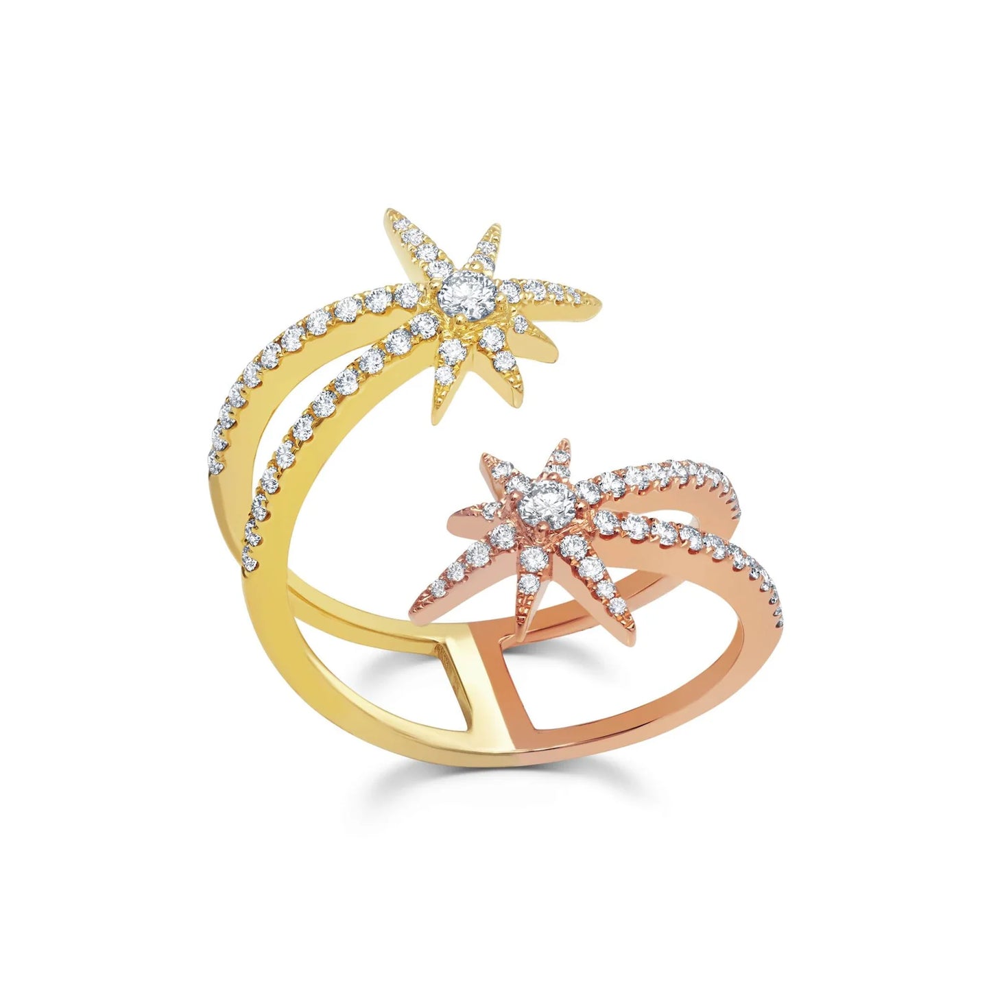 Two Tone Shooting Star Bypass Ring