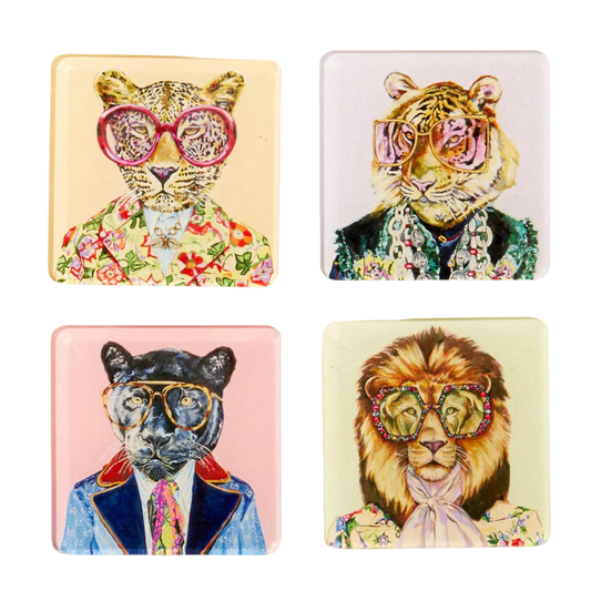 Big Cats S/4 Coasters