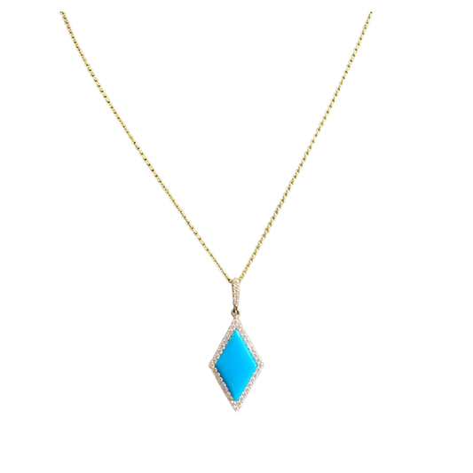 Diamond Shape Turquoise Pendant